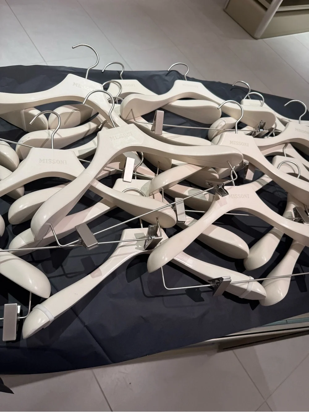 Missoni Cream Wooden Hanger Set 30 - 15 pants and 15 shirt hangers